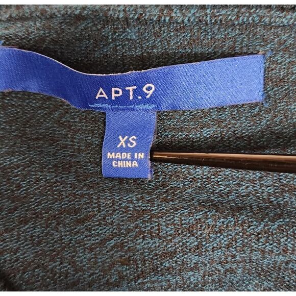 Apt 9 Hunter Green Long Sleeve knit Tunic V-Neck Sweater Size XS - Picture 5 of 6